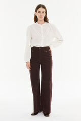 System Action Calça de veludo cotelê estampado