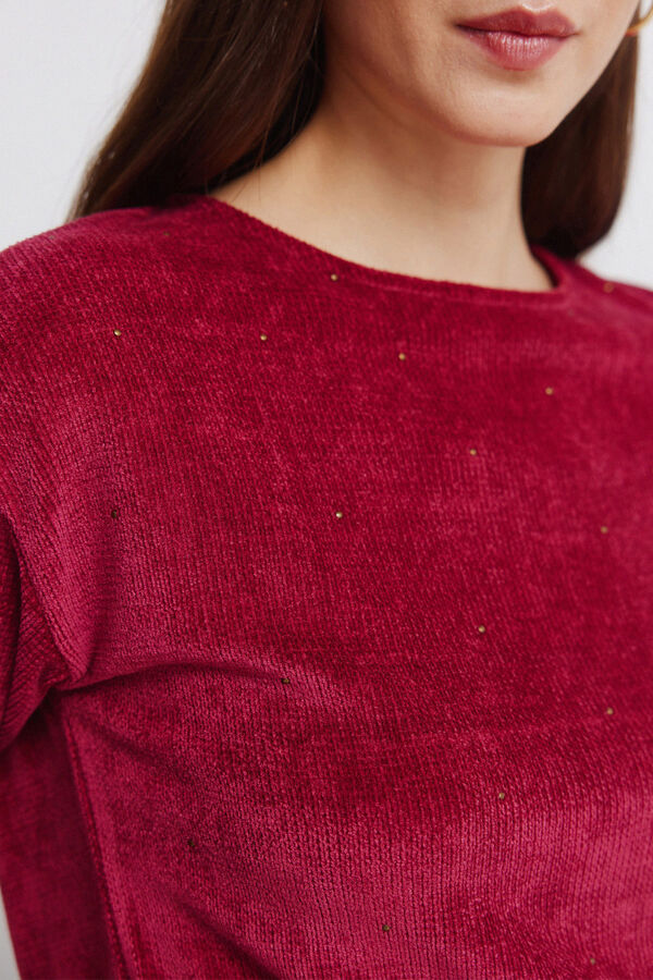 Springfield T-shirt cravejada de chenille vermelho