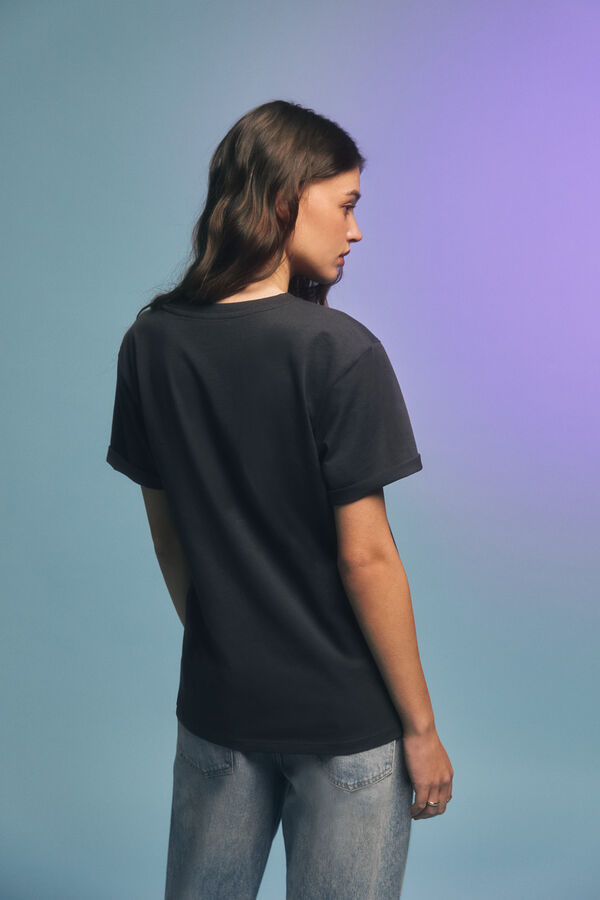 Springfield Camiseta "Você nunca vai me pegar" preto