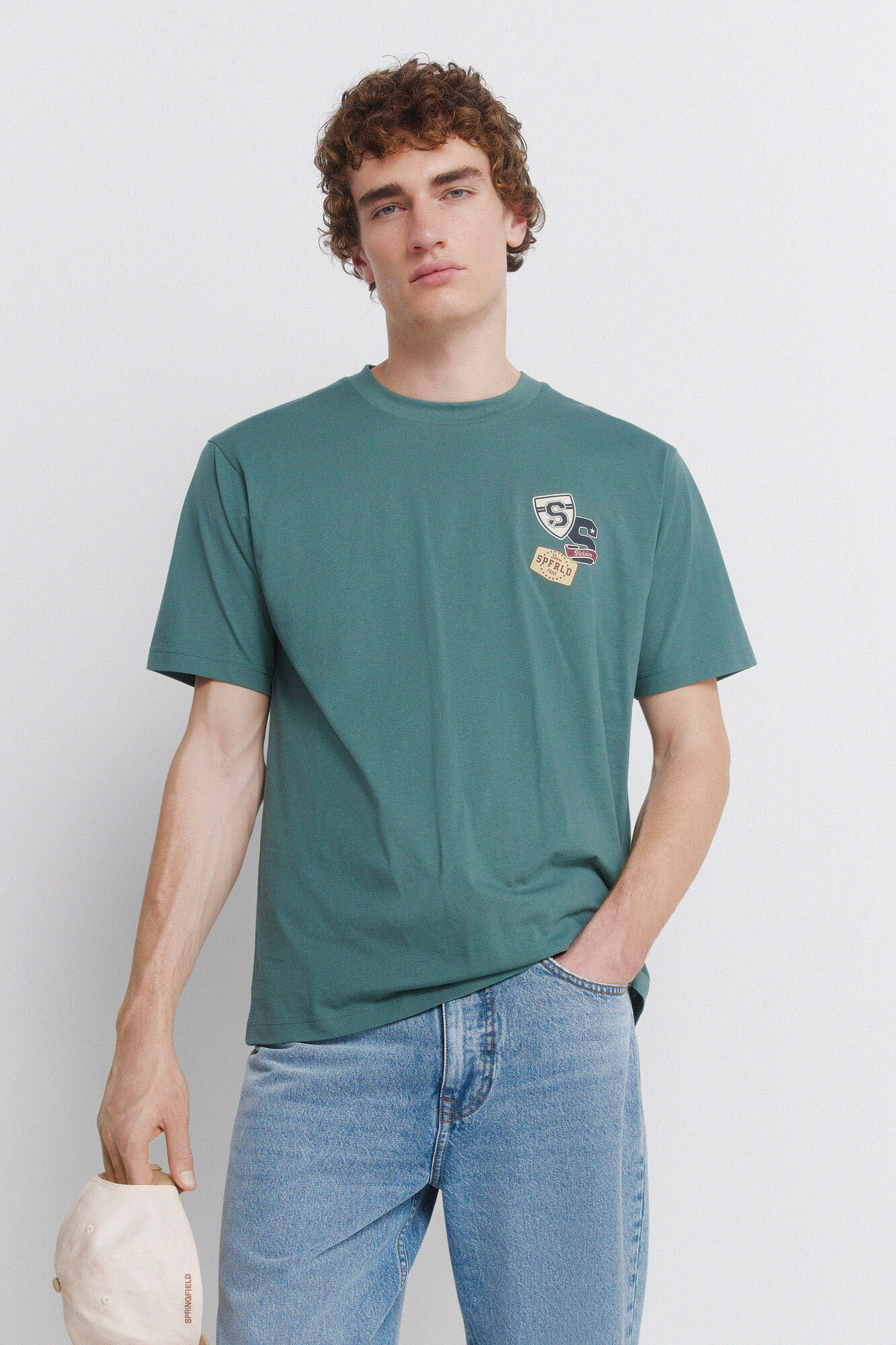 Springfield T-shirt com log&oacute;tipos Springfield