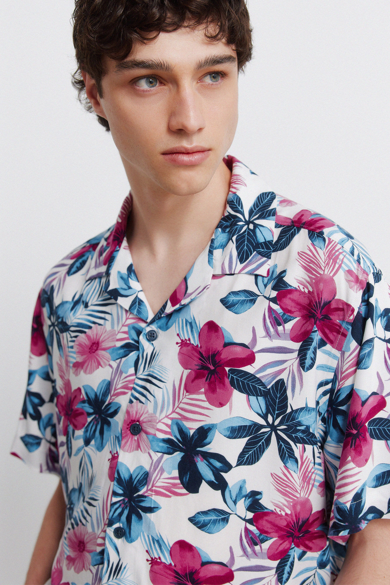 Springfield Camisa manga corta viscosa estampada