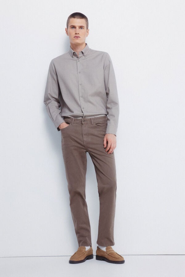 Springfield Camisa social estruturada bicolor cru