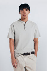 Springfield Polo piqué com gola mao regular fit bege