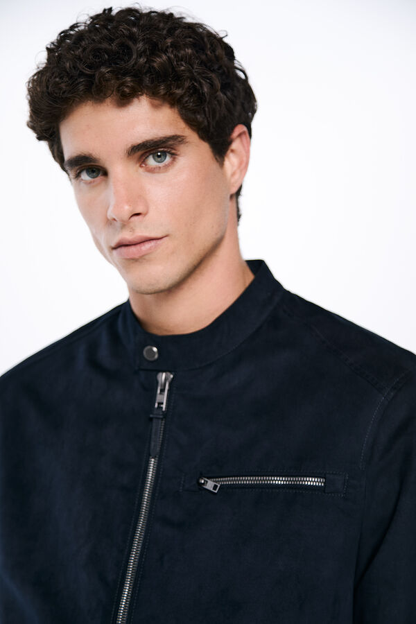 Springfield Faux suede jacket blue