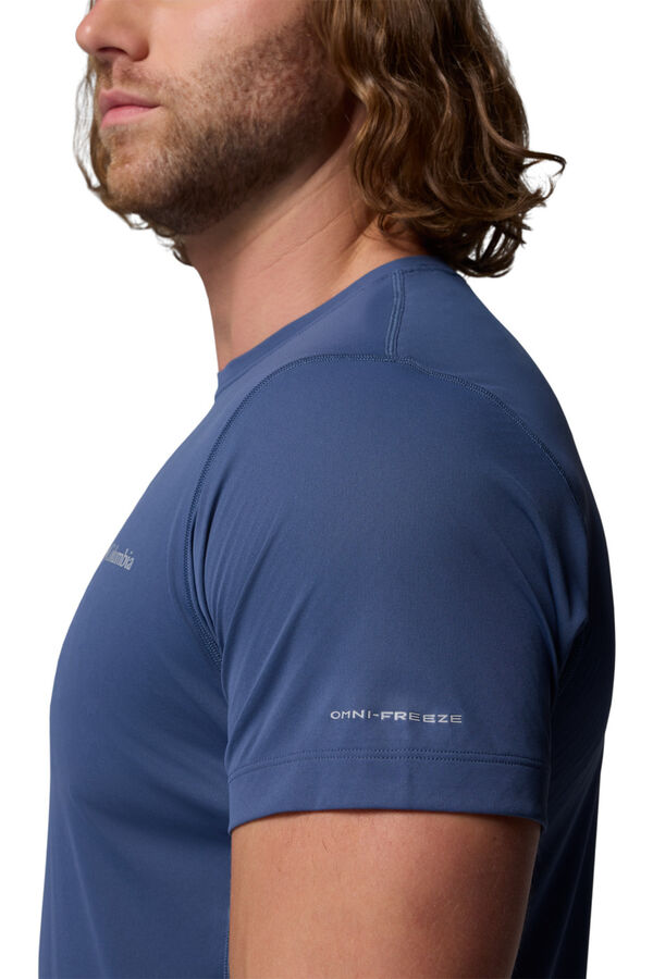 Columbia T-shirt t&eacute;cnica de manga curta e gola redonda azul