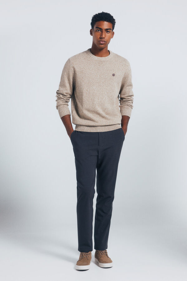 Springfield Camisola liso de fantasia torcida castanho