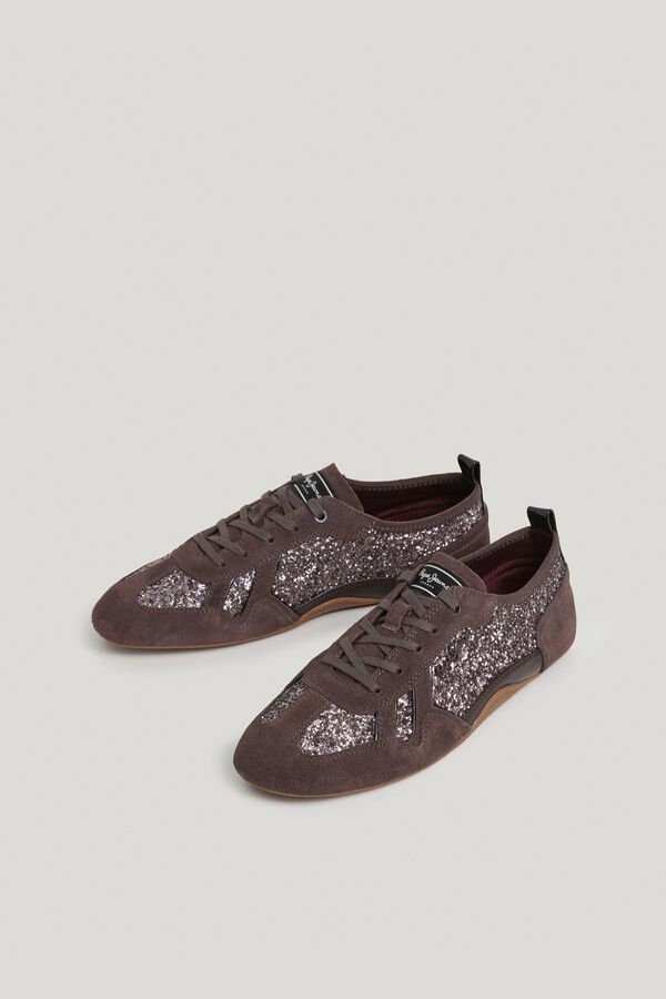 Pepe Jeans Sapatilhas ultraleves com brilho castanho