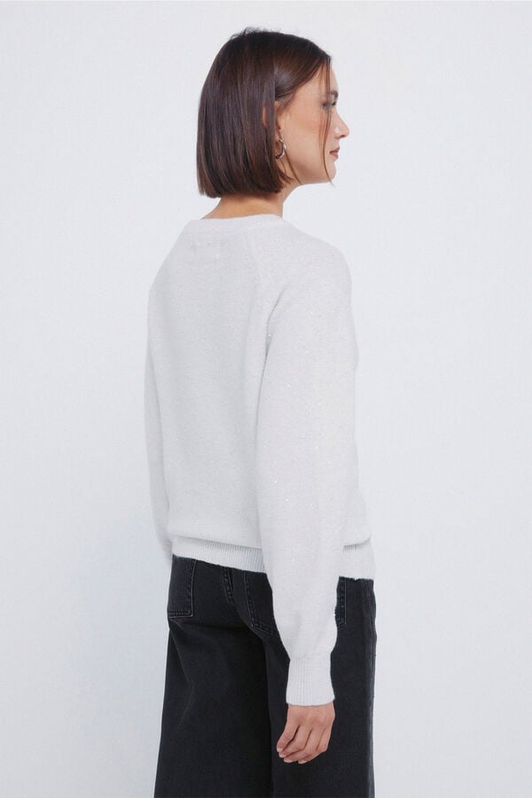 Springfield Camisola com lantejoulas cru