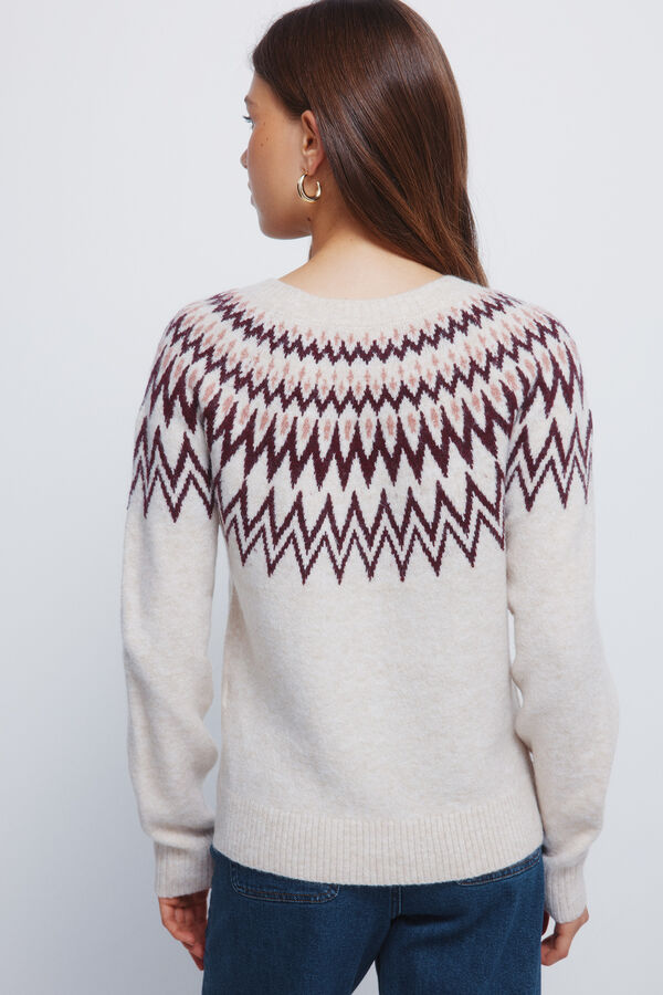 Springfield Camisola jacquard com bordas  vison