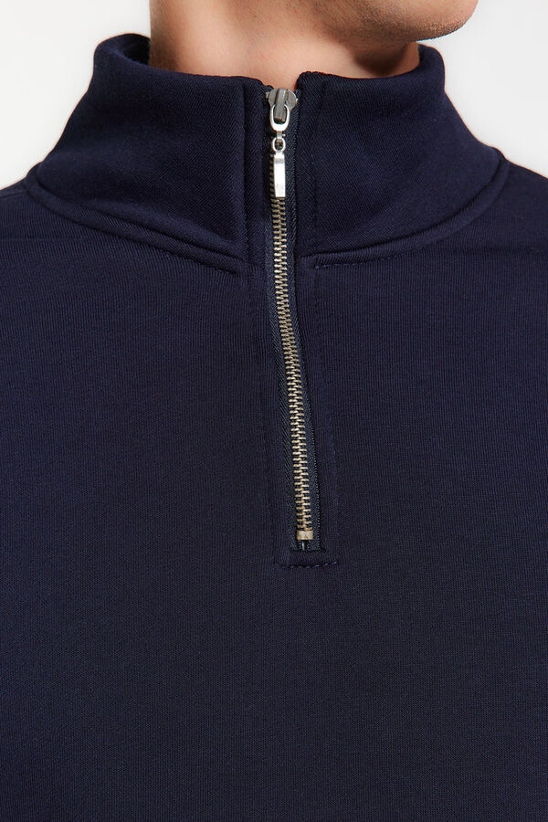 Trendyol Camisola com gola e fecho de correr branco