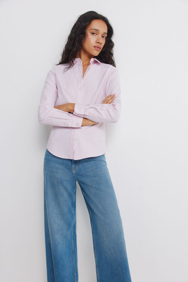 Springfield Camisa de algod&atilde;o Oxford rosa