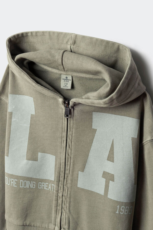 Springfield Kids Sweatshirt aberto "LA" para meninas verde