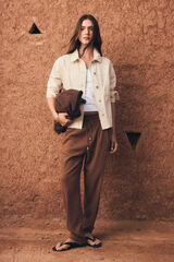 Springfield Cal&ccedil;as de linho cru