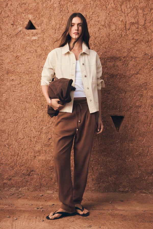 Springfield Cal&ccedil;as de linho cru