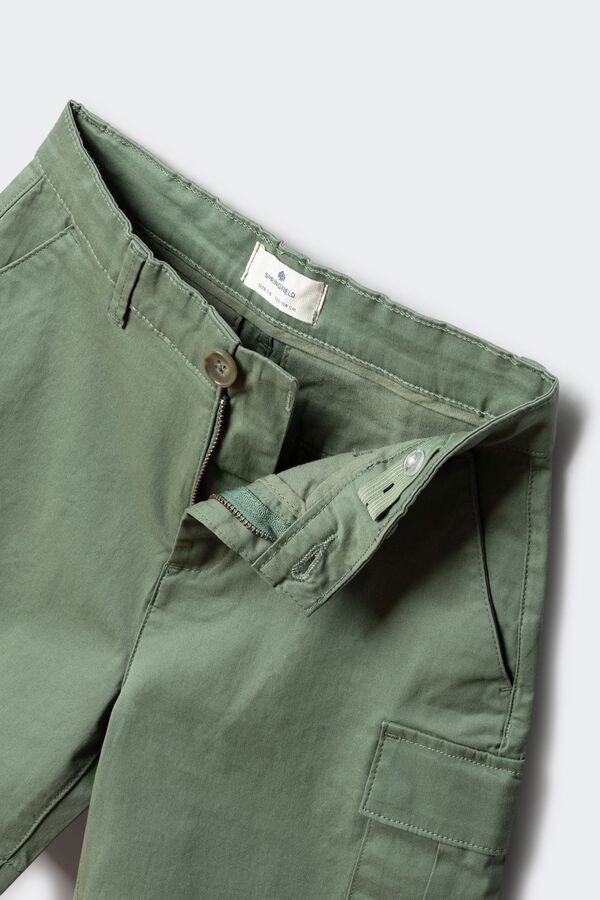 Springfield Kids Bermudas balloon em denim para menino verde