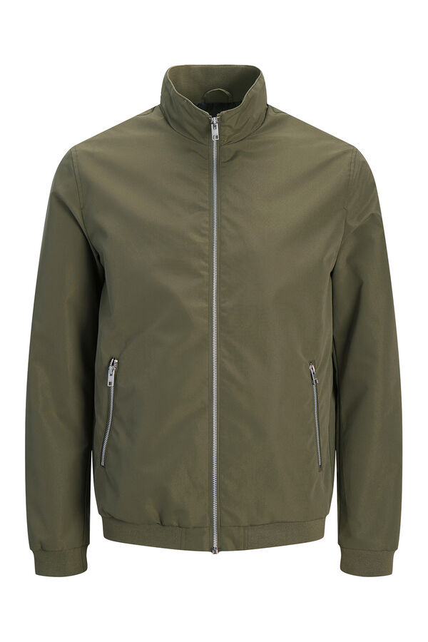 Jack & Jones Jaqueta bomber com gola alta cru