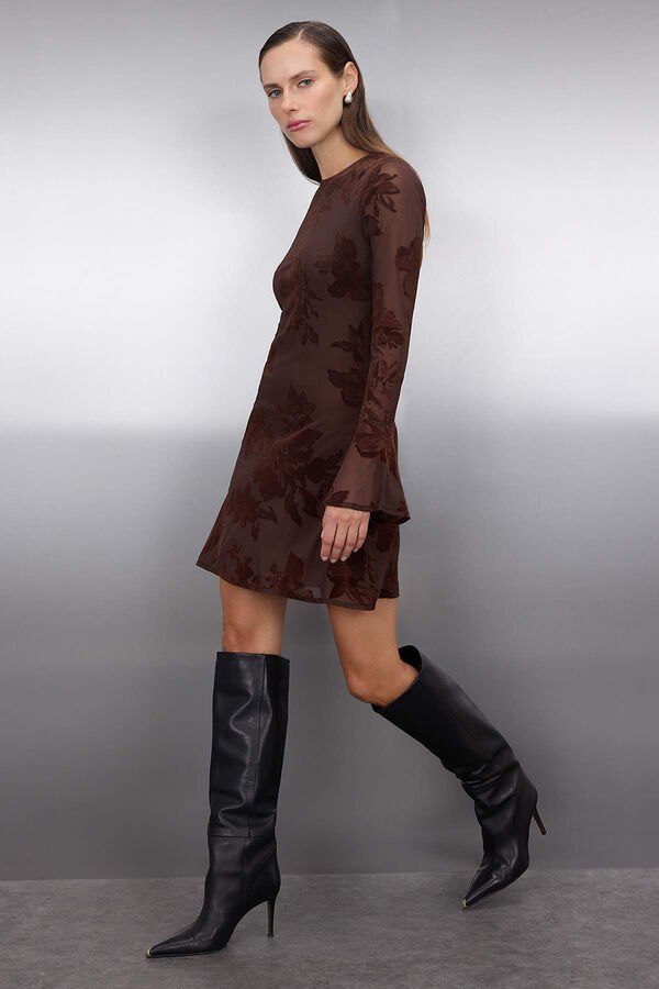Trendyol Vestido mini com efeito transparente cru