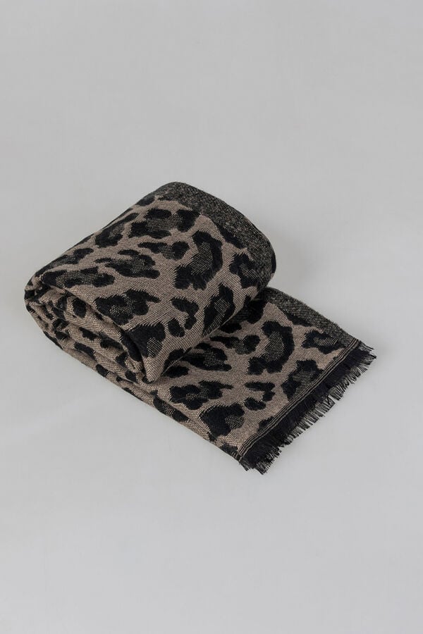 System Action lenço jacquard preto