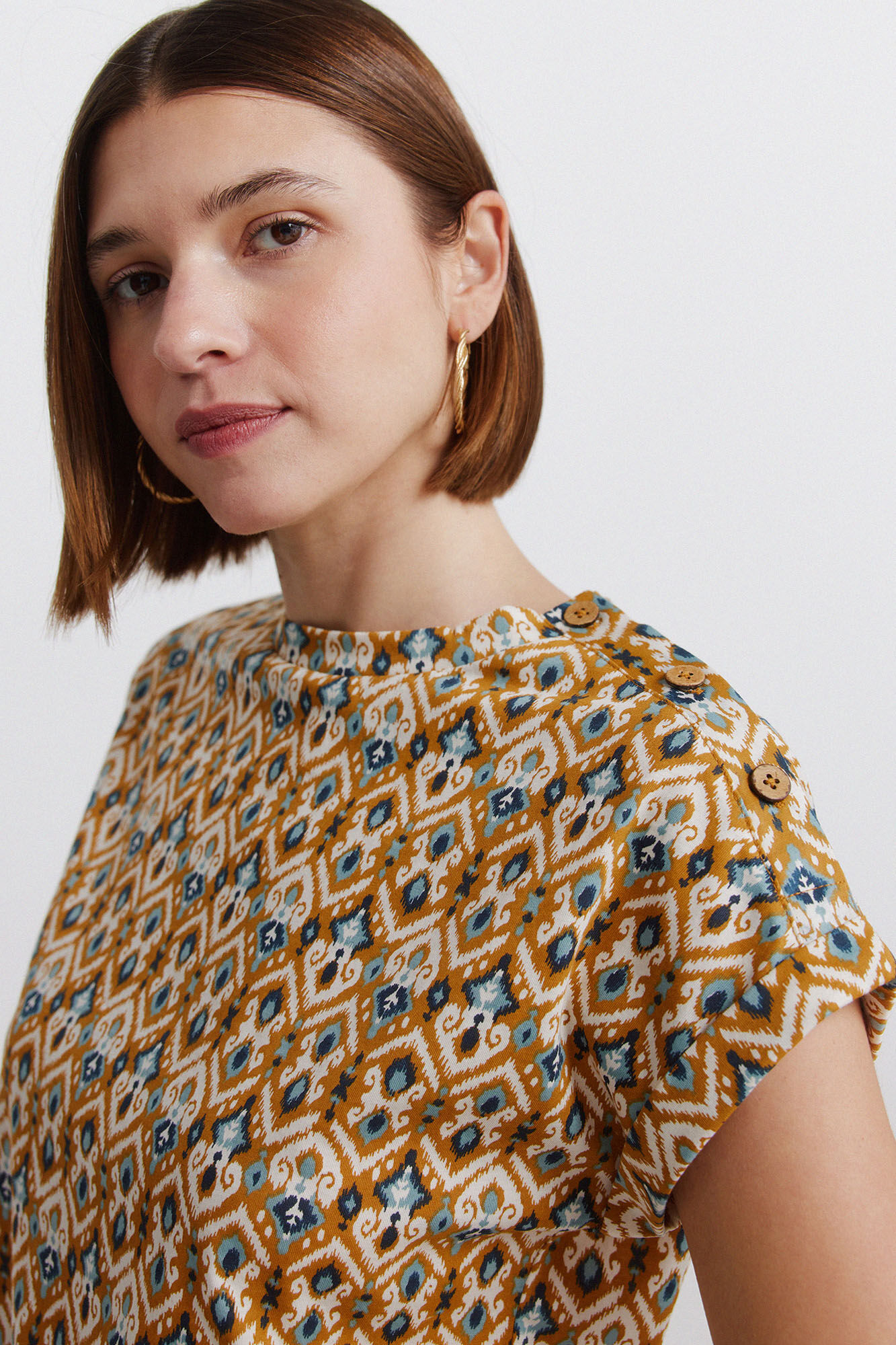 Springfield T-shirt estampada com bot&otilde;es