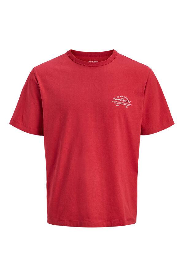 Jack & Jones T-shirt manga curta em algod&atilde;o vermelho