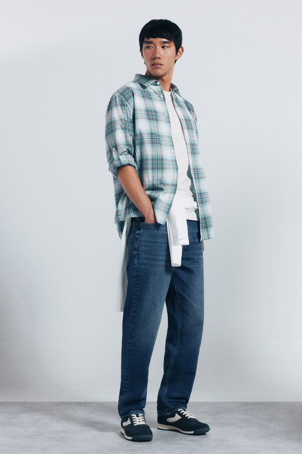 Springfield Camisa xadrez de algodão verde