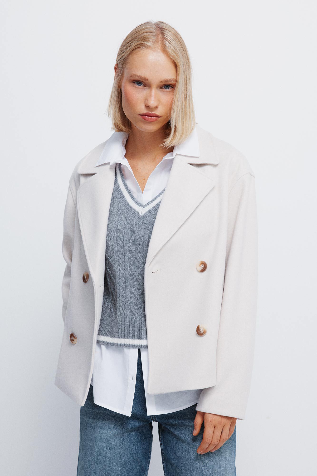 Springfield Sobretudo curto trespassado