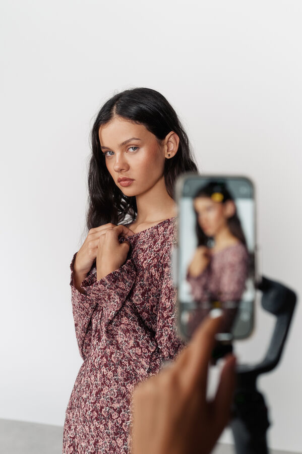 High Spirits Vestido Florin Caqui escuro