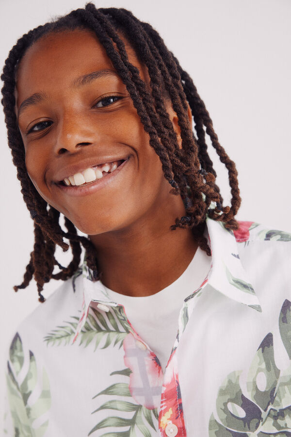 Springfield Kids Camisa hawaiana niño marfil