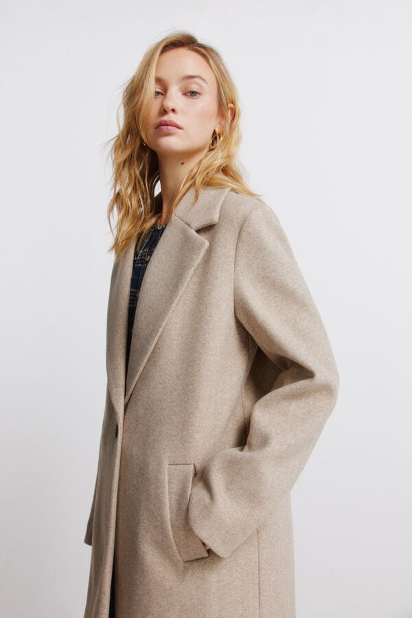 Springfield Sobretudo comprido bolsos diagonais castanho