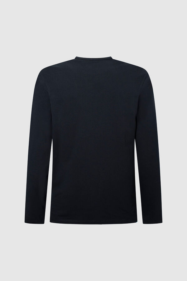 Pepe Jeans T-shirt manga comprida slim preto