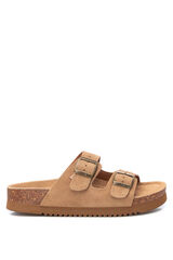 XTI Sand&aacute;lia em croute com fivelas cru