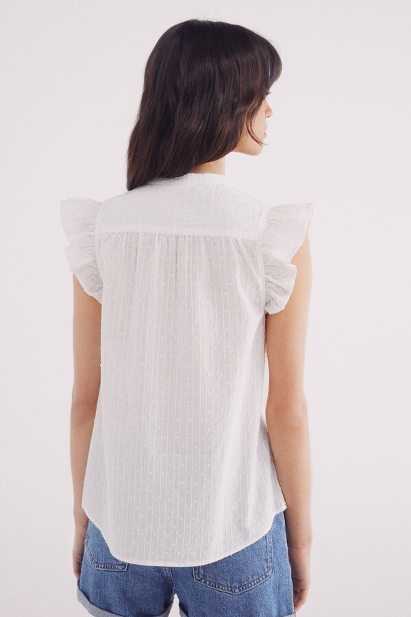 Springfield Blusa lace inserido bege