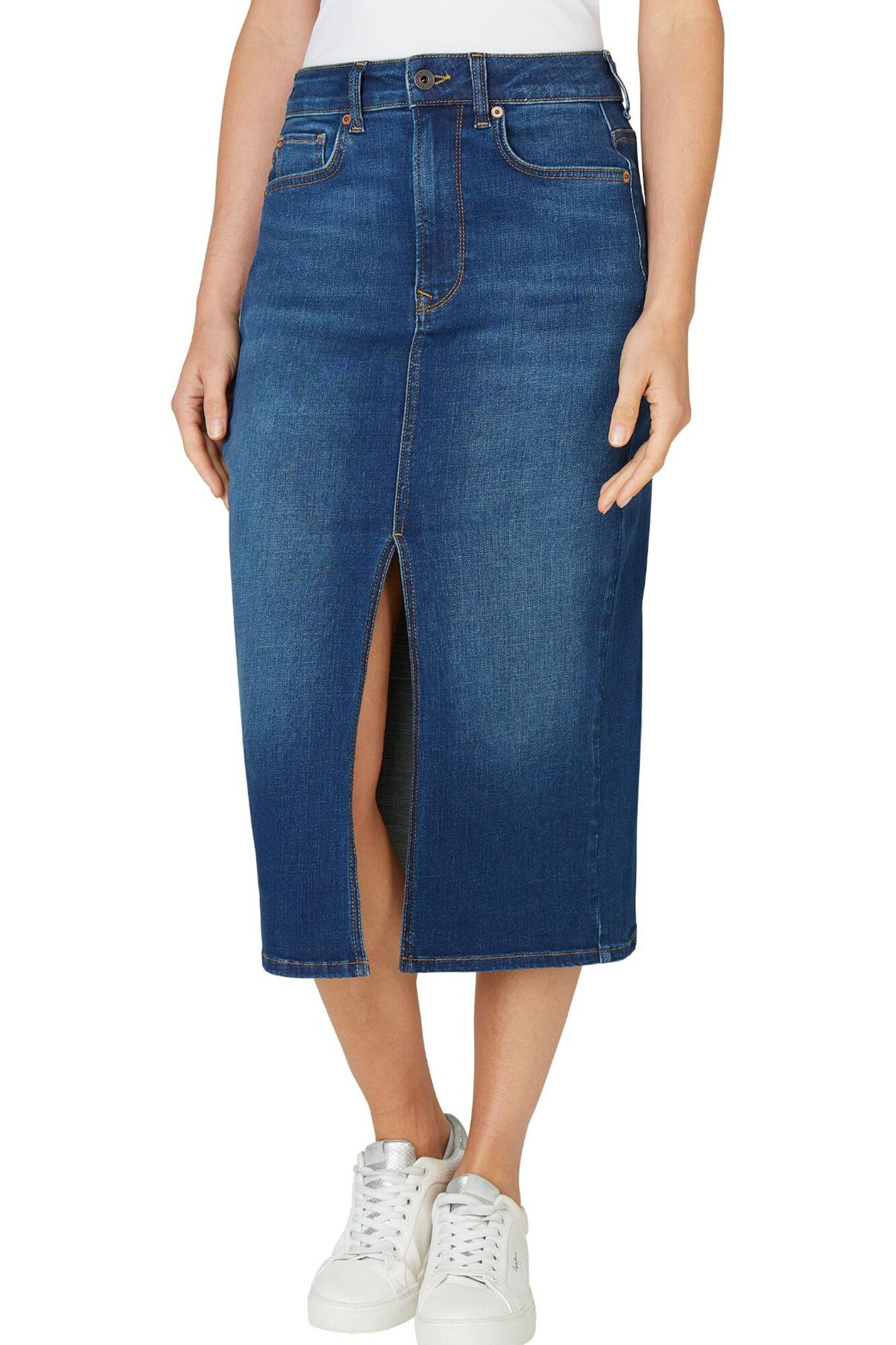 Pepe Jeans Falda Midi Denim Fit Slim