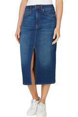 Pepe Jeans Saia midi jeans slim fit azul