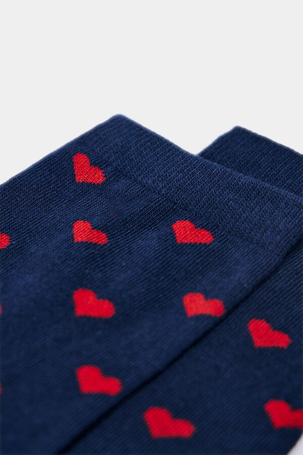 Springfield Calcet&iacute;n largo corazones azul