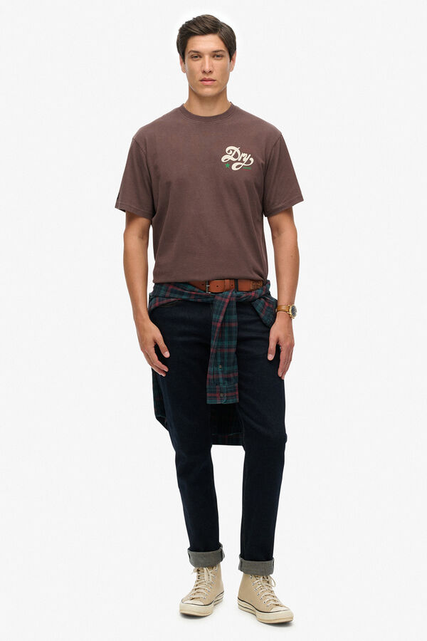 Superdry T-shirt oversized castanho
