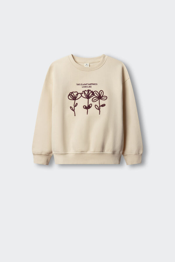 Springfield Kids Sweatshirt de flores com cord&atilde;o para menina branco