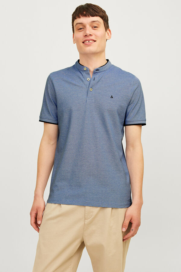 Jack & Jones Polo slim fit gola mao azul
