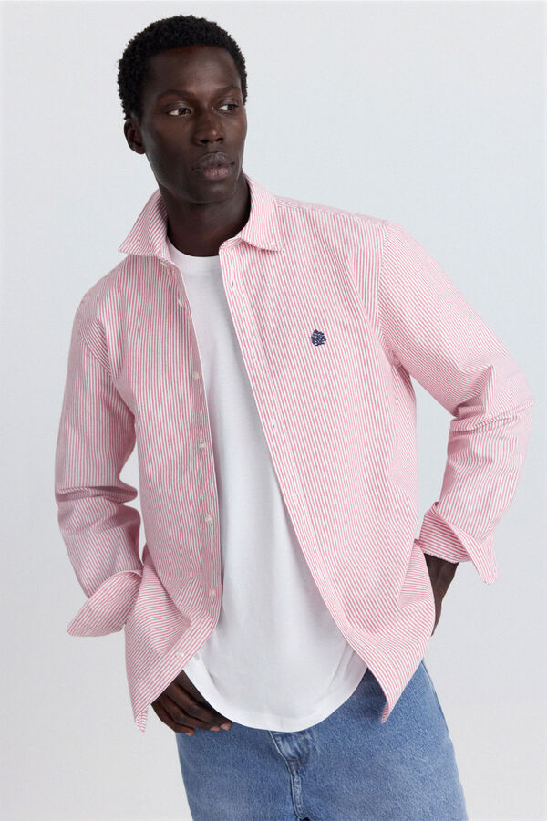 Springfield Camisa oxford &agrave;s riscas vermelho