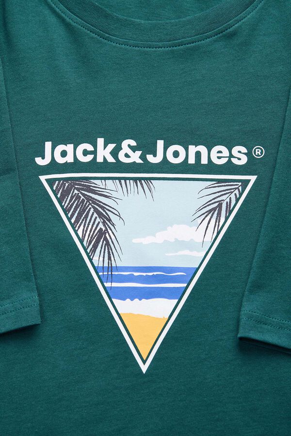 Jack & Jones T-shirt manga curta em algod&atilde;o verde
