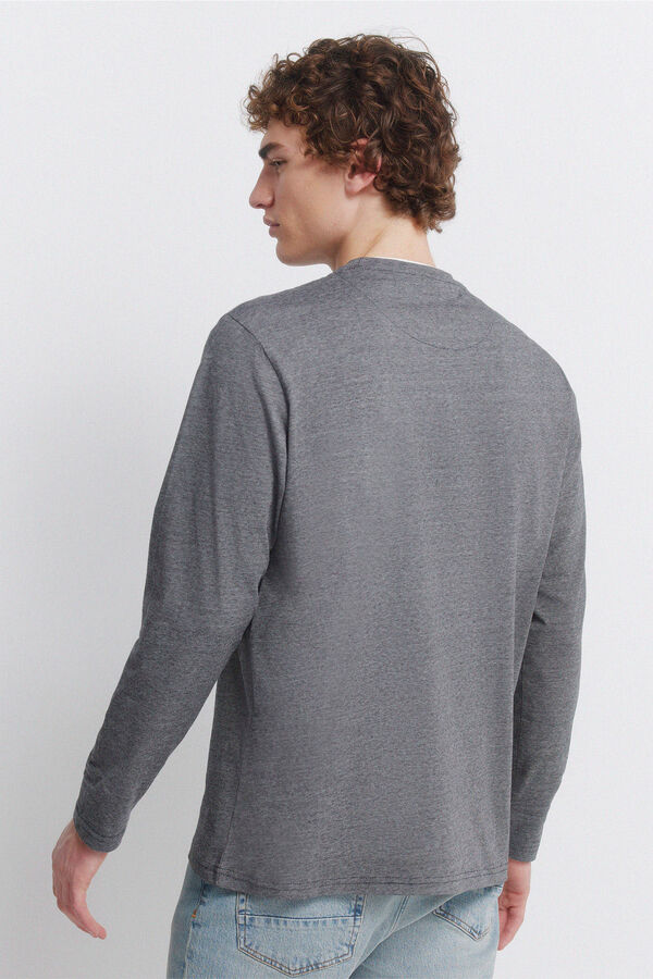 Springfield long sleeve T-shirt with double micro-stripe black