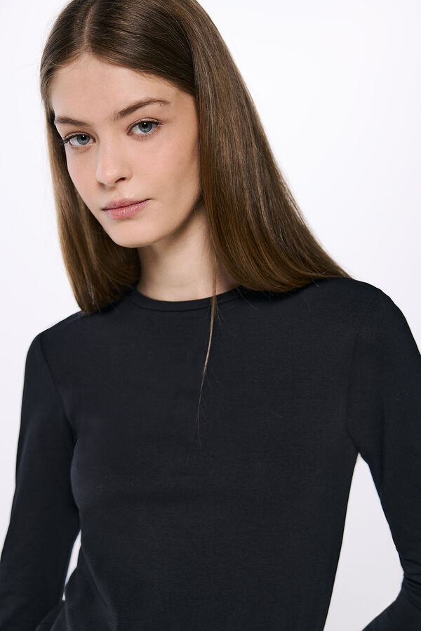 Springfield Camiseta justa de algod&atilde;o  preto