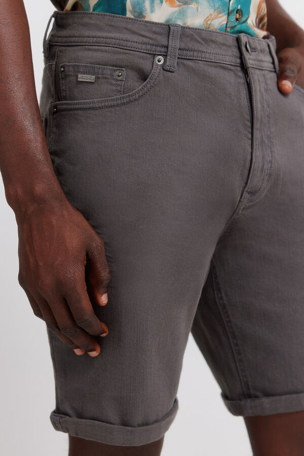 Springfield Bermudas 5 bolsos lavada slim fit cinzento