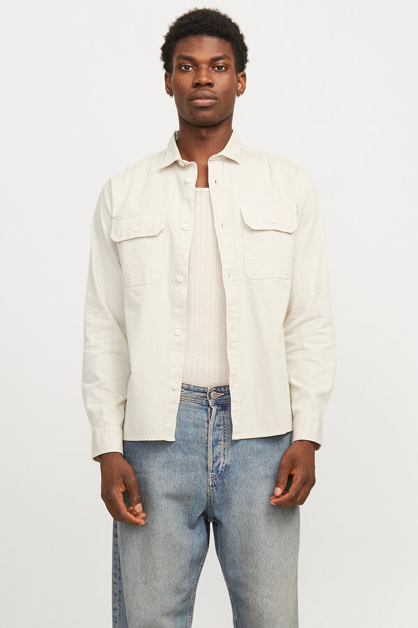 Jack & Jones Camisa de sarja regular fit cinzento