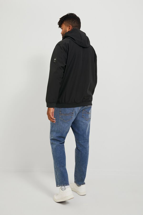 Jack & Jones PLUS Blus&atilde;o softshell com capuz preto
