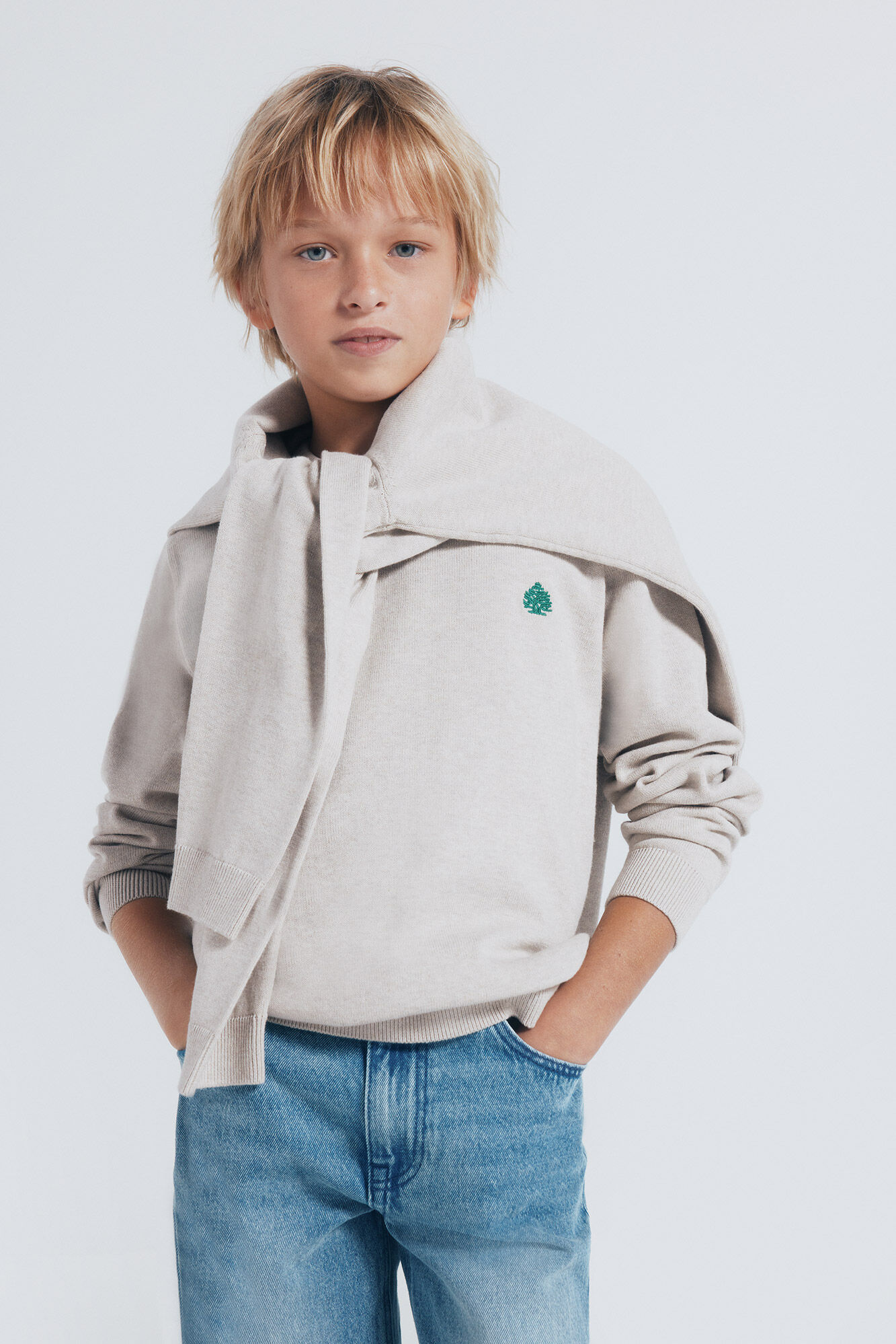 Springfield Kids Camisa b&aacute;sica com cotoveleiras para crian&ccedil;a