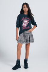 Springfield Kids Camiseta de manga manga comprida dos Rolling Stones para meninas. cinzento