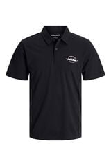 Jack & Jones PLUS Plain cotton regular fit polo shirt black