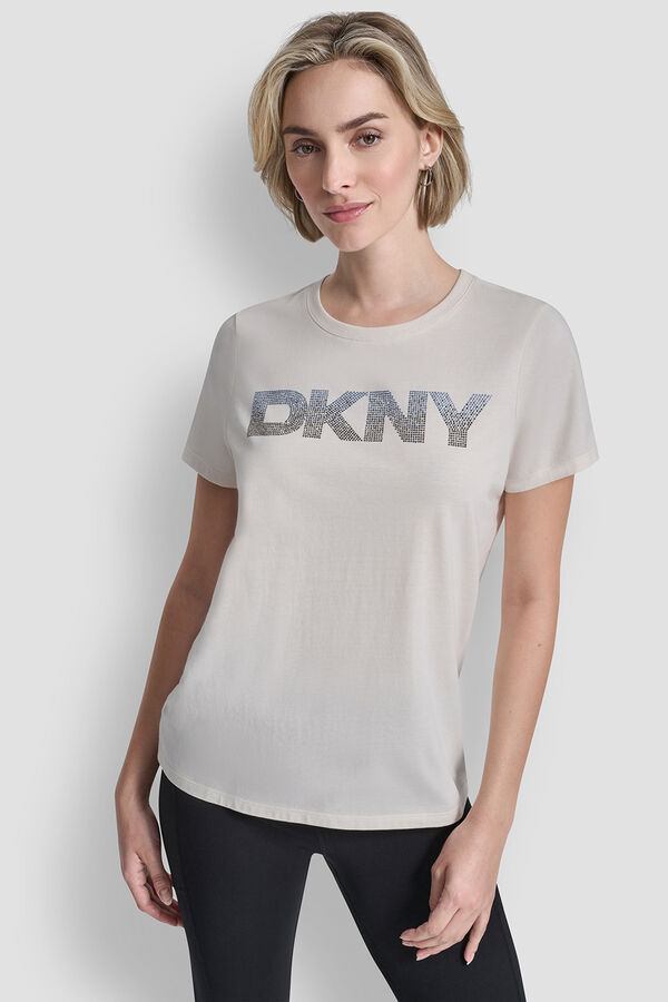 DKNY T-shirt com logo bege