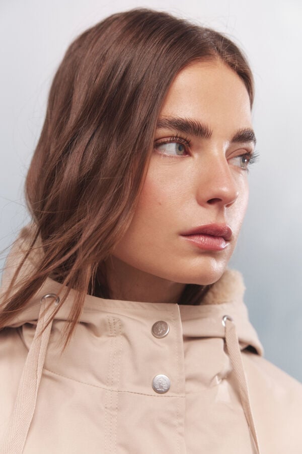 Springfield Parka com capuz repelente à água 2 em 1 camel